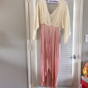 Free People Long Sleeve Open Back Ombré Dress